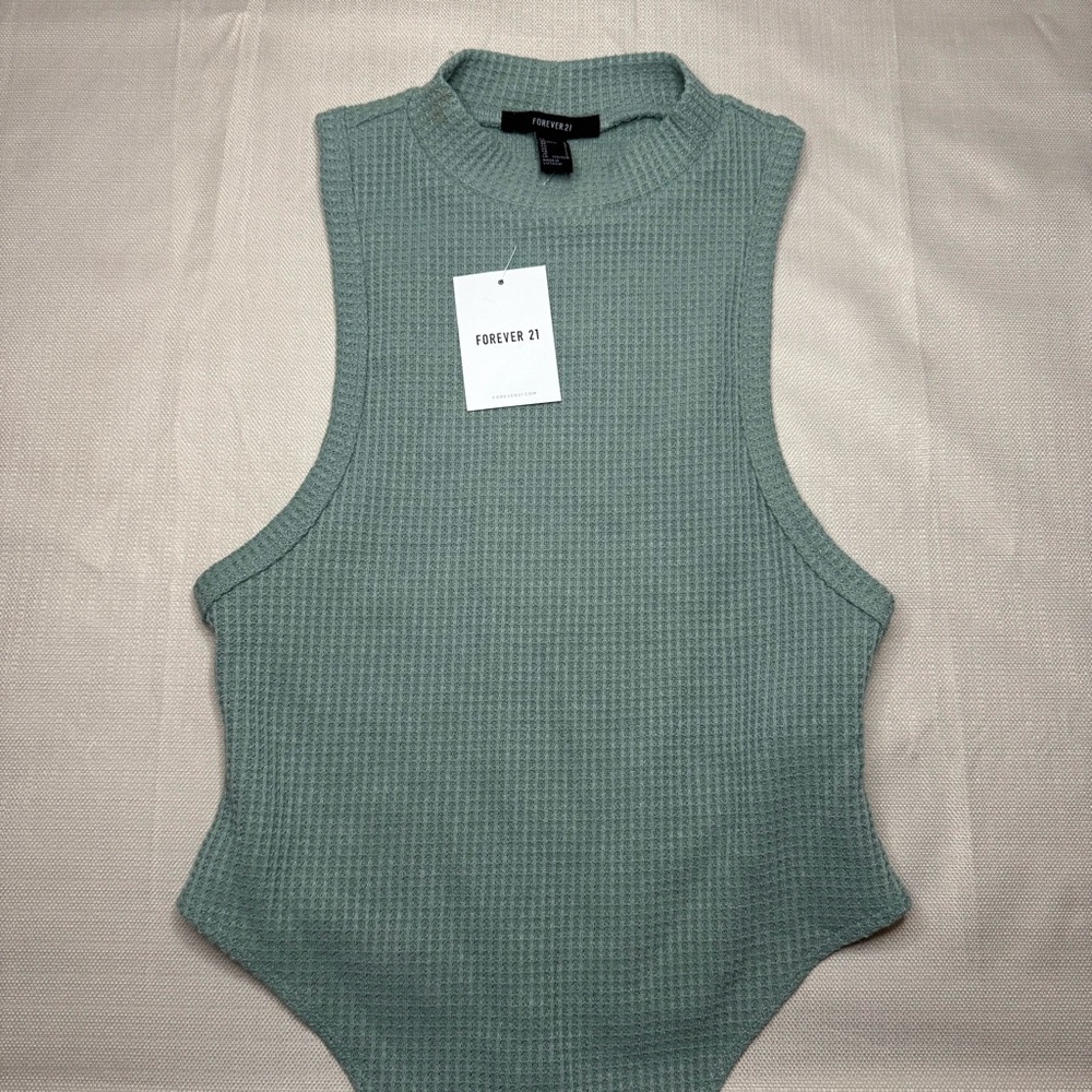 Forever 21 waffle knit sleeveless bodysuit